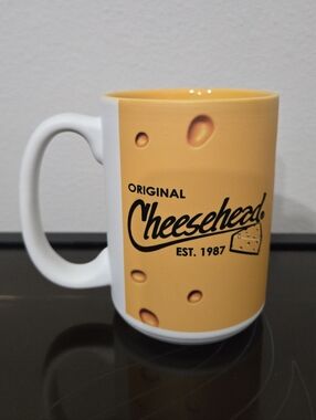 Original Cheesehead Mighty Cup 2-Tone Ceramic Mug - Gold & White, 15 oz.